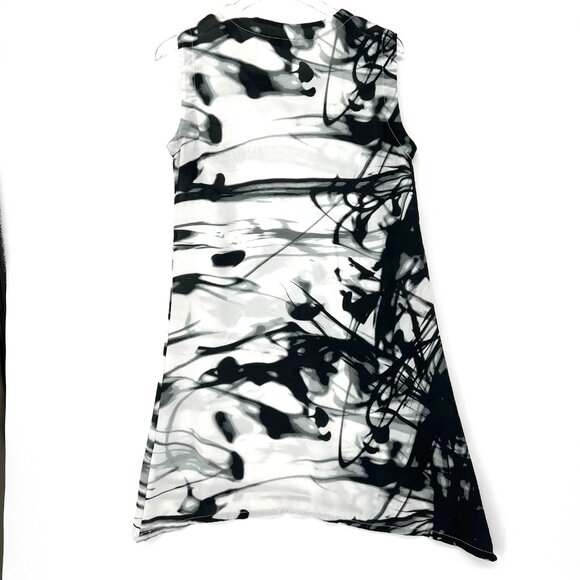 Bryn‎ Walker Abstract Print Shift Tunic Dress Size S Sheer Artsy Lagenlook - Picture 7 of 12